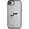 Karl Lagerfeld Fixed Glitter Ikonik fémtűs tok iPhone 16e-hez - ezüst