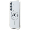 Karl Lagerfeld gombos, Choupette fejpántos, MagSafe tok Samsung Galaxy S25 Plus készülékhez, fehér