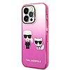 Karl Lagerfeld Gradient Ikonik Karl & Choupette iPhone 14 Pro 6.1" tok - rózsaszín