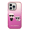 Karl Lagerfeld Gradient Ikonik Karl & Choupette iPhone 14 Pro 6.1" tok - rózsaszín