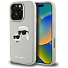 Karl Lagerfeld HC 3D gumi duplafejes iPhone 16 Pro Max tok - bézs