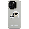 Karl Lagerfeld HC 3D gumi duplafejes iPhone 16 Pro Max tok - bézs