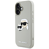 Karl Lagerfeld HC 3D gumi duplafejes iPhone 16 tok - bézs