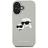 Karl Lagerfeld HC 3D gumi duplafejes iPhone 16 tok - bézs