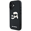 Karl Lagerfeld HC 3D gumis duplafejes iPhone 16 tok - fekete