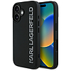 Karl Lagerfeld HC 3D gumis, hosszúkás, csillámos iPhone 16 tok - fekete