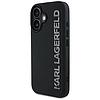 Karl Lagerfeld HC 3D gumis, hosszúkás, csillámos iPhone 16 tok - fekete