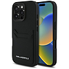 Karl Lagerfeld HC Grained PU kártyatartós fém tok iPhone 16 Pro készülékhez, fekete