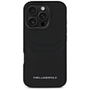 Karl Lagerfeld HC Grained PU kártyatartós fém tok iPhone 16 Pro készülékhez, fekete