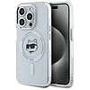 Karl Lagerfeld IML fém Choupette Head MagSafe iPhone 15 Pro tok - fehér