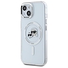 Karl Lagerfeld IML Metal Karl & Choupette Head MagSafe - tok iPhone 15-höz fehér (KLHMP15SHLSKCH)