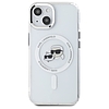 Karl Lagerfeld IML Metal Karl & Choupette Head MagSafe - tok iPhone 15-höz fehér (KLHMP15SHLSKCH)