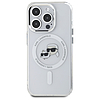 Karl Lagerfeld IML Metal Karl&Choupette Head MagSafe iPhone 15 Pro tok - fehér