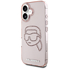 Karl Lagerfeld IML strasszos Karl Head iPhone 16 tok rózsaszín