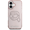 Karl Lagerfeld IML strasszos Karl Head iPhone 16 tok rózsaszín