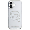 Karl Lagerfeld IML strasszos Karl Head tok iPhone 16-hoz, átlátszó