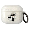 Karl Lagerfeld KLA3HNKCTGT Airpods 3 fedél átlátszó Gliter Karl&Choupette