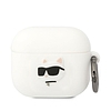 Karl Lagerfeld KLA3RUNCHH AirPods 3 fedél fehér/fehér szilikon Choupette Head 3D