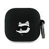 Karl Lagerfeld KLA4RUNCHK AirPods 4 tok fekete/fekete szilikon Choupette Head 3D