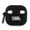 Karl Lagerfeld KLA4RUNCHK AirPods 4 tok fekete/fekete szilikon Choupette Head 3D