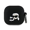 Karl Lagerfeld KLA4RUNKCHK AirPods 4 tok fekete/fekete szilikon Karl&Chaupette fej 3D