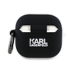 Karl Lagerfeld KLA4RUNKCHK AirPods 4 tok fekete/fekete szilikon Karl&Chaupette fej 3D