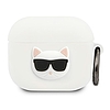 Karl Lagerfeld KLACA3SILCHWH AirPods 3 borító fehér/fehér szilikon Choupette