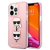 Karl Lagerfeld KLHCP13LKCTUGLP iPhone 13 Pro / 13 6.1" pink/rózsaszín kemény tok Glitter Karl´s & Choupette