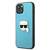 Karl Lagerfeld KLHCP13SPKMB iPhone 13 mini 5,4" niebieski/kék kemény tok Bőr Ikonik Karl`s Head Metal