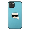 Karl Lagerfeld KLHCP13SPKMB iPhone 13 mini 5,4" niebieski/kék kemény tok Bőr Ikonik Karl`s Head Metal