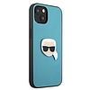 Karl Lagerfeld KLHCP13SPKMB iPhone 13 mini 5,4" niebieski/kék kemény tok Bőr Ikonik Karl`s Head Metal