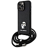 Karl Lagerfeld KLHCP13XSAKCPSK tok iPhone 13 Pro Max 6.7" keménytokhoz - fekete Crossbody Saffiano Metal Pin Karl&Choupette