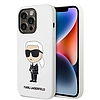 Karl Lagerfeld KLHCP14LSNIKBCH iPhone 14 Pro 6.1" kemény tok, fehér/fehér szilikon Ikonik