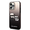 Karl Lagerfeld KLHCP14LTGKCK iPhone 14 Pro 6.1" keménytok fekete / fekete színátmenetes Ikonik Karl & Choupette