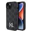 Karl Lagerfeld KLHCP15SPKLPKLK iPhone 15 / 14 / 13 6.1" fekete/fekete keménytok Bőr Monogram Hot Stamp Fém Logóval