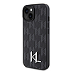 Karl Lagerfeld KLHCP15SPKLPKLK iPhone 15 / 14 / 13 6.1" fekete/fekete keménytok Bőr Monogram Hot Stamp Fém Logóval