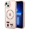 Karl Lagerfeld KLHMP14MHKCP iPhone 14 Plus 6.7 hüvelykes keménytokos rózsaszín / rózsaszín Karl & Choupette alumínium táska