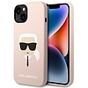 Karl Lagerfeld KLHMP14SSLKHLP iPhone 14 6.1 "kemény tok világos rózsaszín / világos rózsaszín szilikon Karl´s Head Magassafe