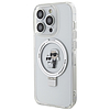 Karl Lagerfeld KLHMP15LHMRSKCH iPhone 15 Pro 6.1" fehér/fehér keménytok Gyűrűtartó Karl&Choupette MagSafe