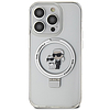 Karl Lagerfeld KLHMP15LHMRSKCH iPhone 15 Pro 6.1" fehér/fehér keménytok Gyűrűtartó Karl&Choupette MagSafe