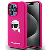 Karl Lagerfeld KLHMP15LSKHPPPLF iPhone 15 Pro 6.1" fukszia keménytok szilikon Karl Head Print MagSafe