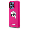 Karl Lagerfeld KLHMP15LSKHPPPLF iPhone 15 Pro 6.1" fukszia keménytok szilikon Karl Head Print MagSafe