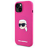 Karl Lagerfeld KLHMP15SSKHPPLF iPhone 15 6.1" fukszia keménytok szilikon Karl Head mintával, MagSafe