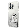Karl Lagerfeld Liquid Glitter Choupette Fun - iPhone 13 Pro Max tok ezüst (KLHCP13XGCFS)
