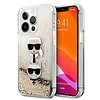 Karl Lagerfeld Liquid Glitter Karl & Choupette Head - iPhone 13 Pro Max tok arany (KLHCP13XKICGLD)