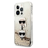 Karl Lagerfeld Liquid Glitter Karl & Choupette Head - iPhone 13 Pro Max tok arany (KLHCP13XKICGLD)