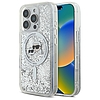 Karl Lagerfeld Liquid Glitter Karl & Choupette Head Magsafe iPhone 16 Pro tok - átlátszó