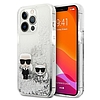 Karl Lagerfeld Liquid Glitter Karl & Choupette - iPhone 13 Pro Max tok ezüst (KLHCP13XGKCS)