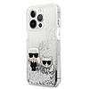 Karl Lagerfeld Liquid Glitter Karl & Choupette - iPhone 13 Pro Max tok ezüst (KLHCP13XGKCS)