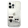 Karl Lagerfeld Liquid Glitter Karl & Choupette - iPhone 13 Pro Max tok ezüst (KLHCP13XGKCS)